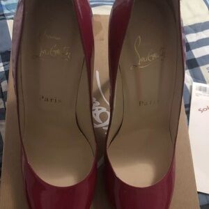 Christian Louboutin Red Suede Heels size 37/6.5 US
